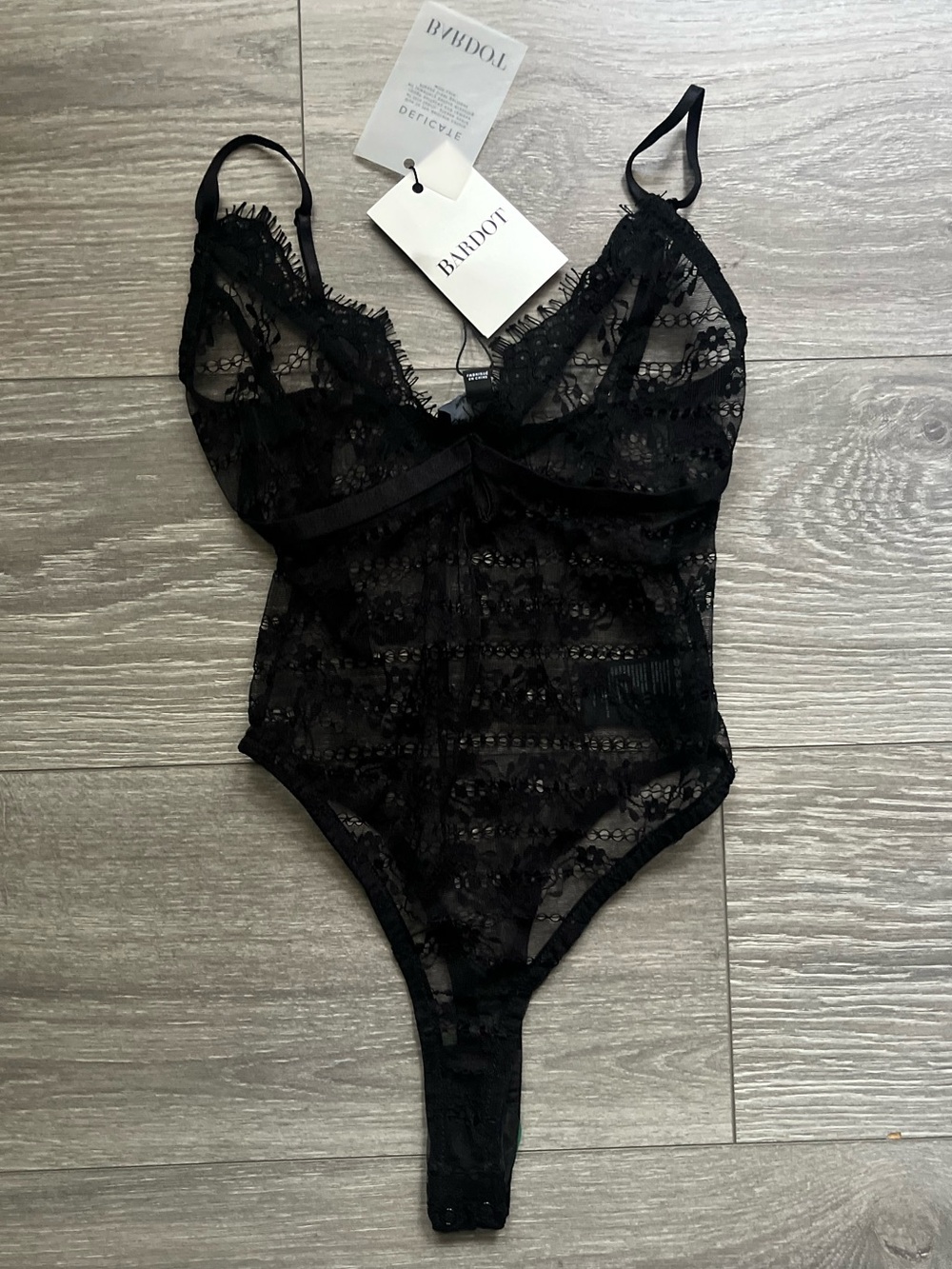 NEW Bardot Geneva Lace Bodysuit Black Floral Sexy Party Size XS Whimsygoth
